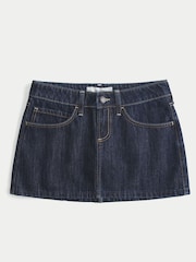 Hollister Blue Low Rise Denim Mini Skirt - Image 4 of 4
