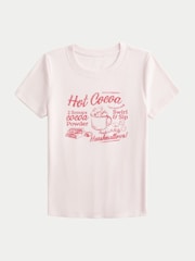 وردي - Hollister Graphic Slogan Short Sleeve Baby Tee T-Shirt - صورة 1 من 1