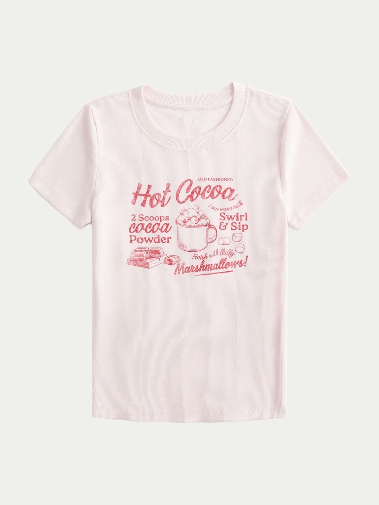 وردي - Hollister Graphic Slogan Short Sleeve Baby Tee T-Shirt - صورة 1 من 1 وردي - Hollister Graphic Slogan Short Sleeve Baby Tee T-Shirt - صورة 1 من 1