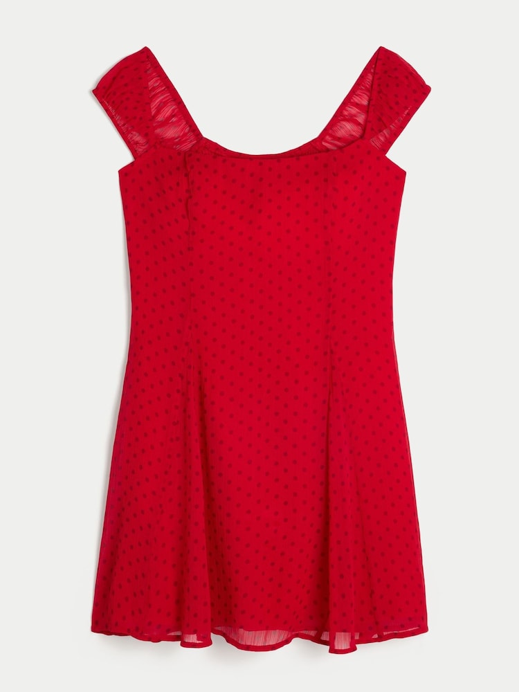 Buy Hollister Red Flocked Chiffon Mini Dress from Next USA