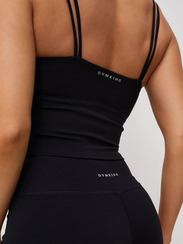 Gym King Black 365 Wrap Over Leggings - Image 4 of 4