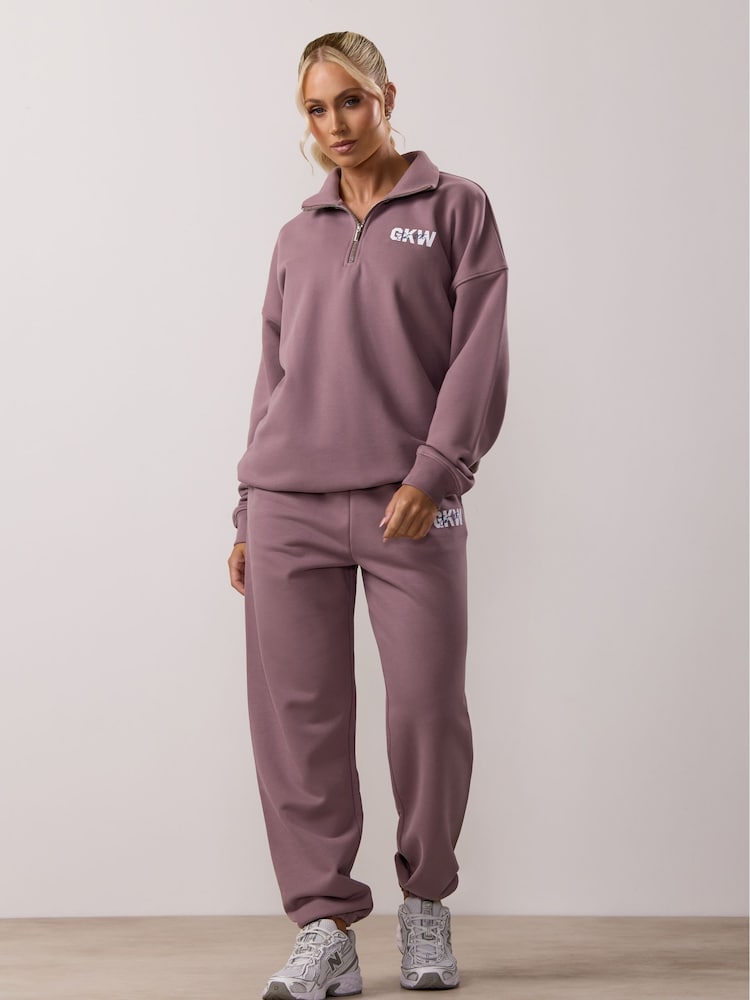 Gym King Purple Revive Peached 1/4 Zip Funnel Jacket - Image 4 of 4 Gym King Purple Revive Peached 1/4 Zip Funnel Jacket - Image 4 of 4