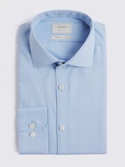 MOSS Tailored Fit Blue Dobby Non-Iron Shirt - Image 3 of 3