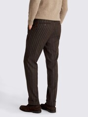 MOSS Brown Stripe Flannel Trousers - Image 2 of 4