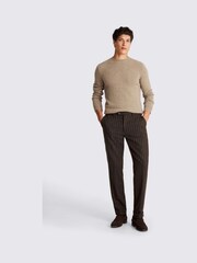 MOSS Brown Stripe Flannel Trousers - Image 3 of 4