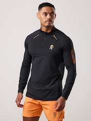Gym King Black Flex 2.0 Quarter  Zip Funnel Jumper - Image 1 of 4