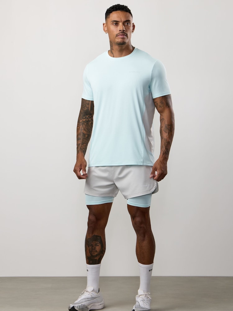 Gym King Blue Progress Performance T-Shirt - Image 4 of 4