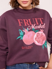 Friends Like These Burgundy Pomergranate Graphic Sweatshirt - Image 3 of 4