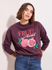 Friends Like These Burgundy Pomergranate Graphic Sweatshirt - Image 4 of 4