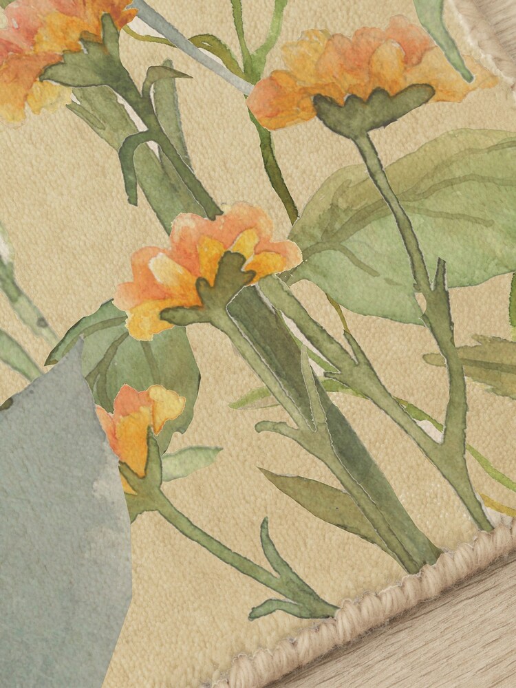Voyage Maison Orange Delamere Linen Printed 100% Wool Rug - Image 3 of 3