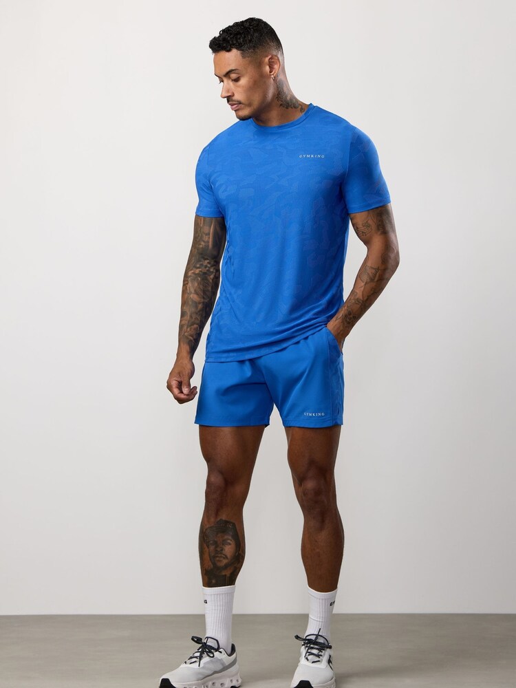 Gym King Blue Progress Texture T-Shirt - Image 4 of 4