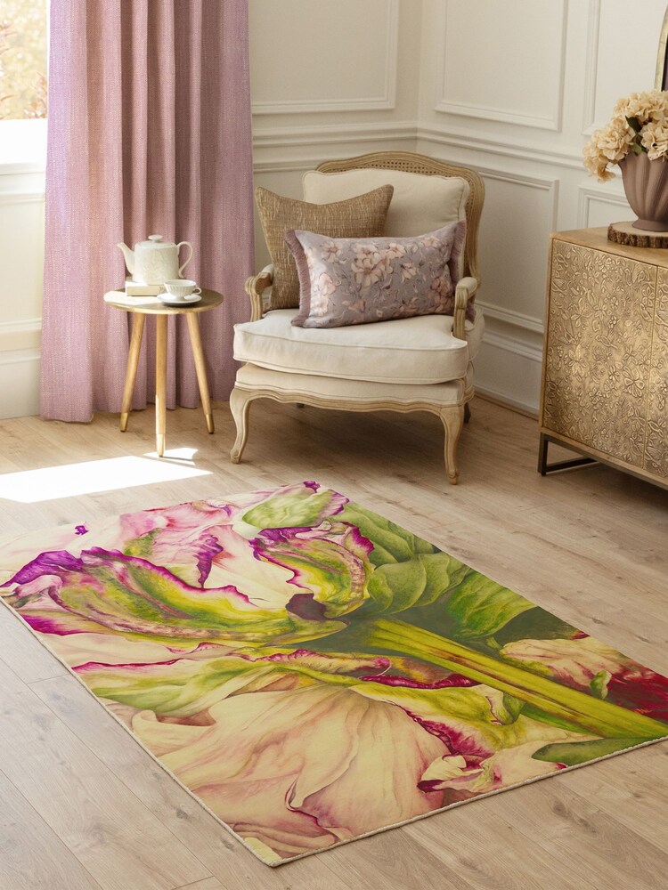 Voyage Maison Pink Darwen Cornflower Printed Rug - Image 1 of 3 Voyage Maison Pink Darwen Cornflower Printed Rug - Image 1 of 3