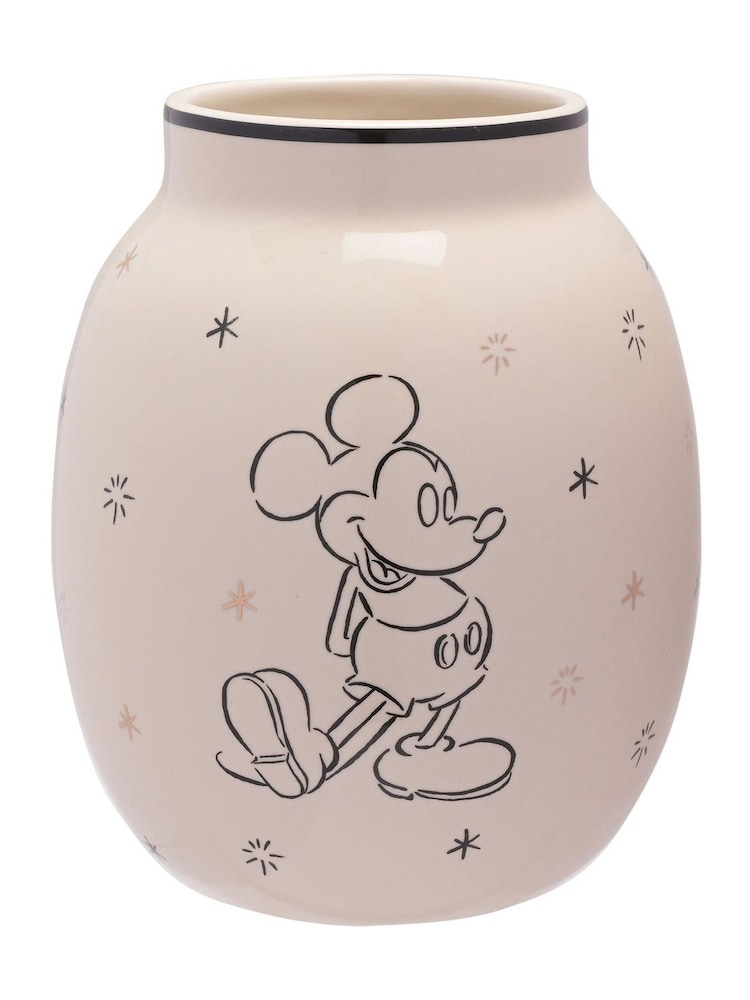 Widdop White Disney Mickey Gold Foiled Vase - Image 1 of 3 Widdop White Disney Mickey Gold Foiled Vase - Image 1 of 3