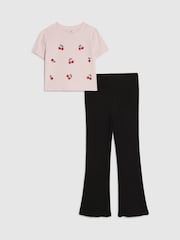 River Island Pink Bear Baby Top & Leggings set - Image 1 of 5