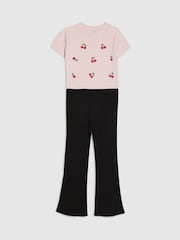 River Island Pink Bear Baby Top & Leggings set - Image 3 of 5