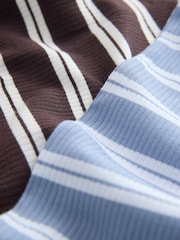 Blue/Brown Stripe Ribbed Pyjama Bottoms 2 Pack - Image 10 of 10