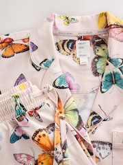 Cream Butterfly Jersey Button Through Short Set Pyjamas - Image 7 of 11