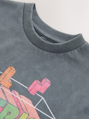 Charcoal Grey Tetris Short Sleeve T-Shirt (3-16yrs) - Image 3 of 4