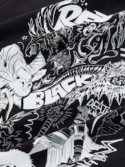 Musta/Valkoinen - Dungeons & Dragons -printtipaita, lyhythihainen (8-16vuotta) - Kuva 3 / 4