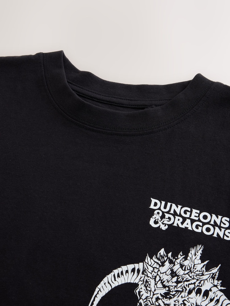 Musta/Valkoinen - Dungeons & Dragons -printtipaita, lyhythihainen (8-16vuotta) - Kuva 4 / 4