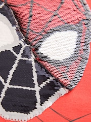 Red Sequin Spiderman Short Sleeve T-Shirt (3-16yrs) - Image 4 of 5