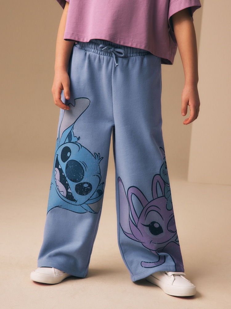 Blue Lilo and Stitch Wide Leg Joggers (3-16yrs) - Image 1 of 7 Blue Lilo and Stitch Wide Leg Joggers (3-16yrs) - Image 1 of 7
