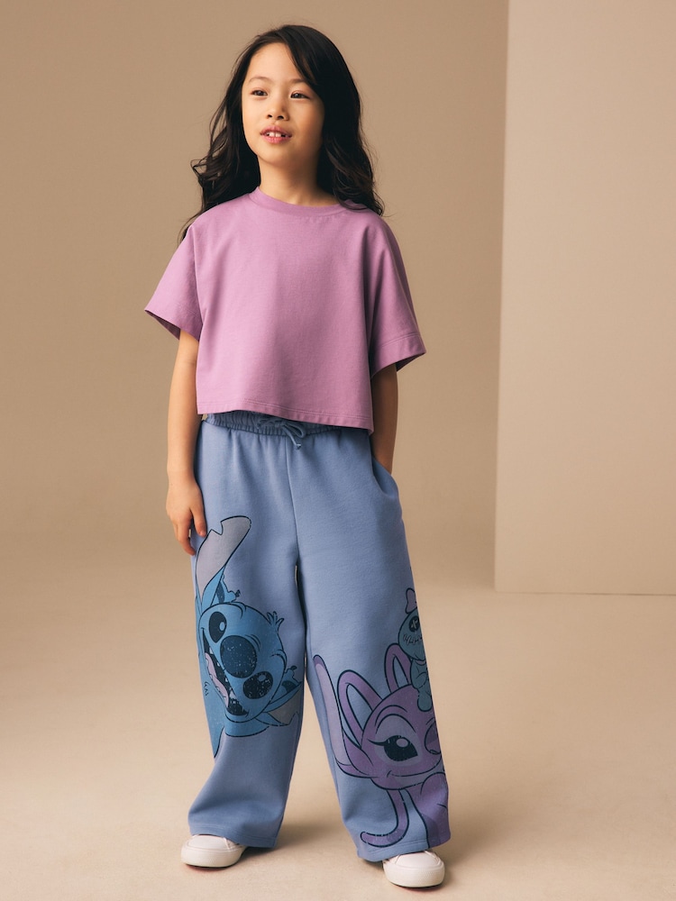 Blue Lilo and Stitch Wide Leg Joggers (3-16yrs) - Image 2 of 7 Blue Lilo and Stitch Wide Leg Joggers (3-16yrs) - Image 2 of 7