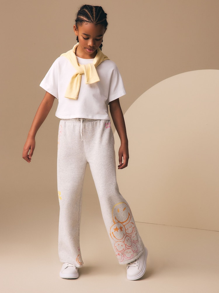 Smiley World Grey Wide Leg Joggers (3-16yrs) - Image 2 of 5
