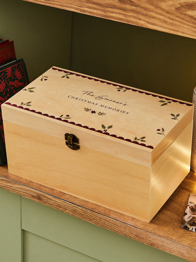 Made Yours Natural Personalised Traditional Christmas Memories Box - Image 1 of 4 Made Yours Natural Personalised Traditional Christmas Memories Box - Image 1 of 4