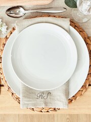 Made Yours 4 Pack Natural Personalised Linen Napkins in by Made Yours - Image 1 of 2