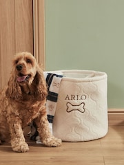 Made Yours Cream Personalised Boucle Dog Toy Basket - Image 1 of 5