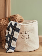 Made Yours Cream Personalised Boucle Dog Toy Basket - Image 5 of 5