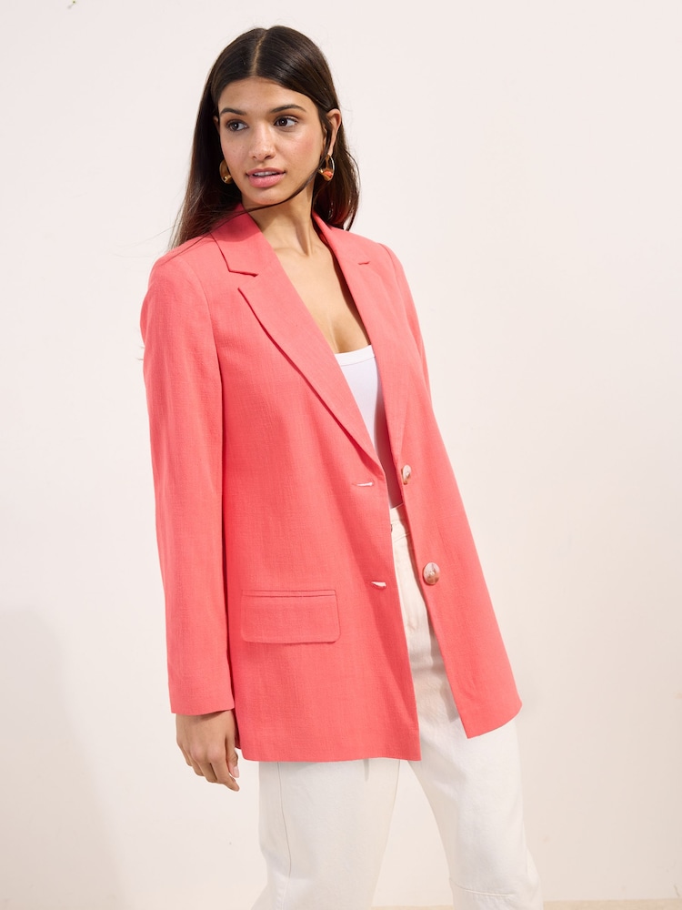 Roz coral - Friends Like These Boyfriend Blazer cu Lenjerie de pat - Imaginea 1 din 4