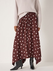 Hush Brown Air Flow Hanky Hem Skirt - Image 1 of 6