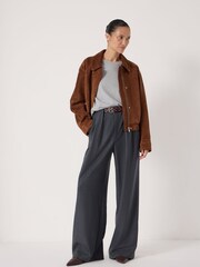 Hush Grey Adena Wide Leg Trousers - Image 1 of 4