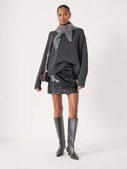 Hush Black Crackle Patent Mini Skirt - Image 1 of 5