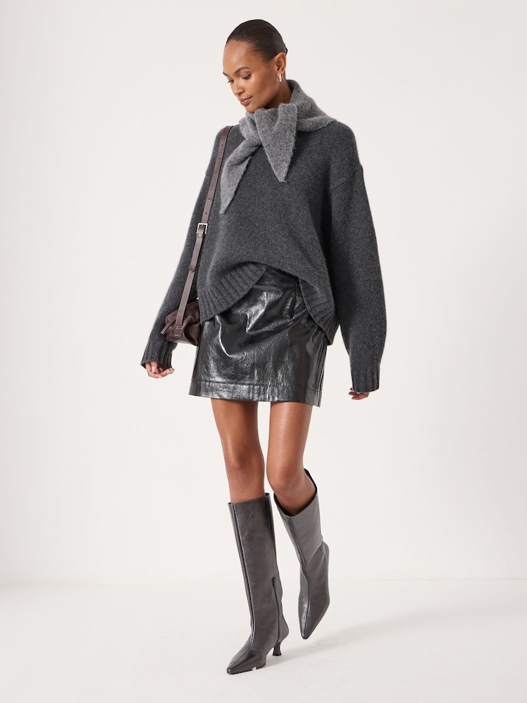 Hush Black Crackle Patent Mini Skirt - Image 2 of 5