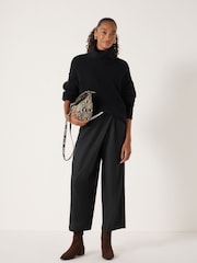 Hush Black Pinstripe Wrap Detail Trousers - Image 4 of 5