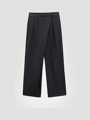 Hush Black Pinstripe Wrap Detail Trousers - Image 5 of 5