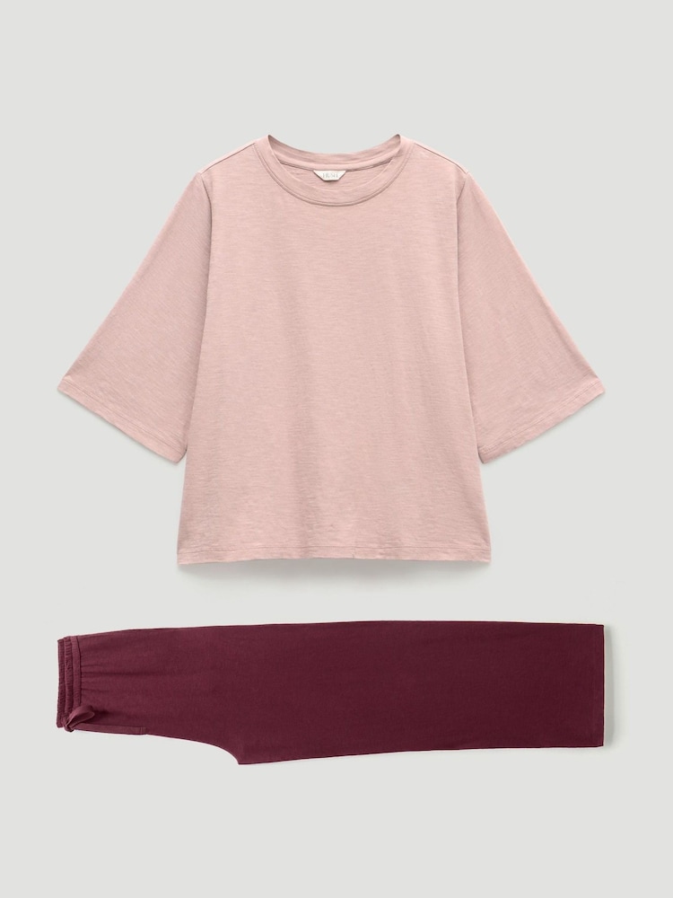 Hush Brown Midy Cotton Slub Contrast Cord Pyjamas - Image 5 of 5