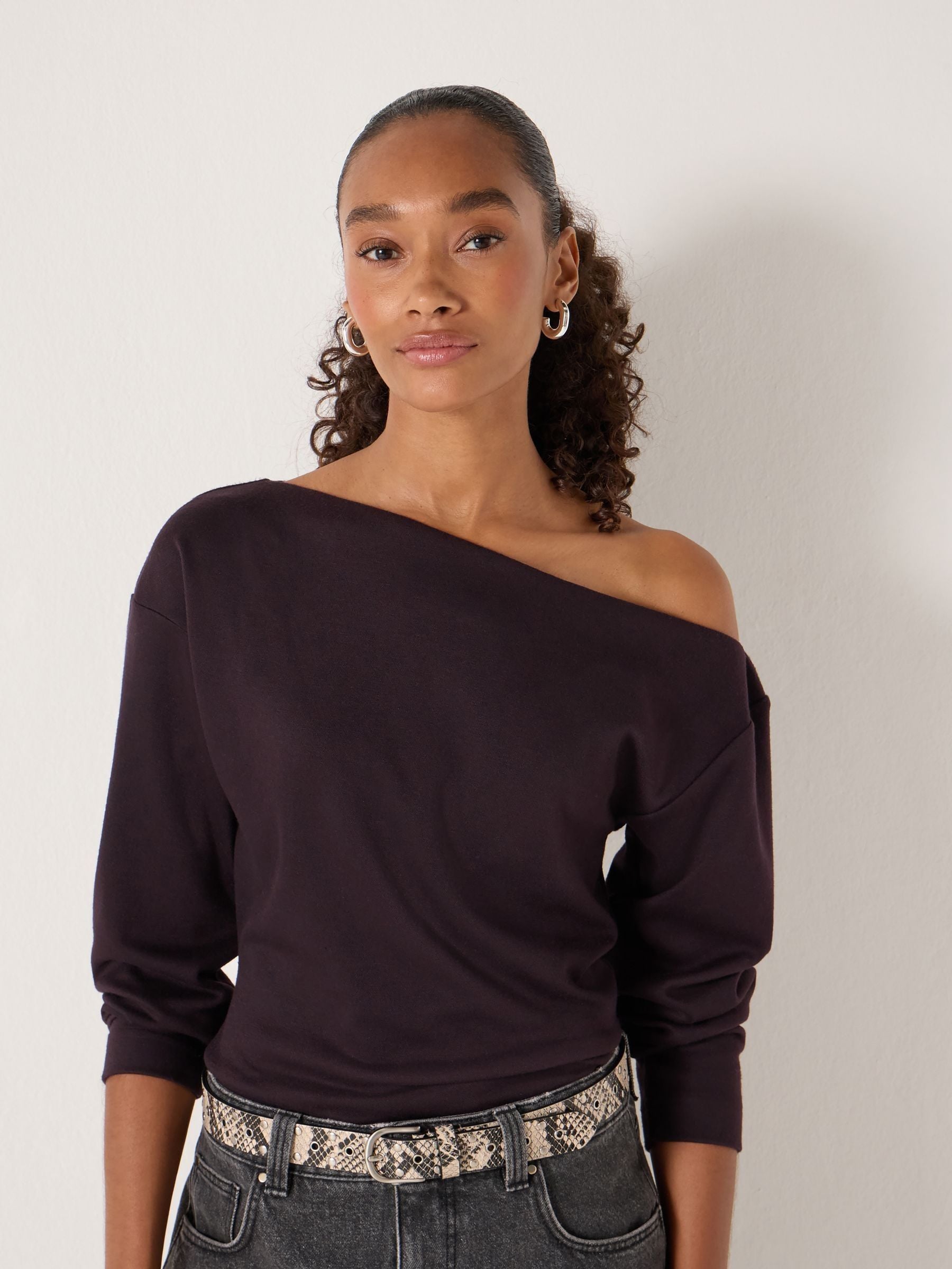 Buy Hush Purple Off Shoulder Jersey Top from Next Australia
