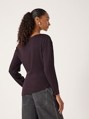 Hush Purple Off Shoulder Jersey Top - Image 3 of 4