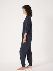 Hush Blue Joelle Jersey Joggers Animal Print Pyjamas - Image 2 of 5