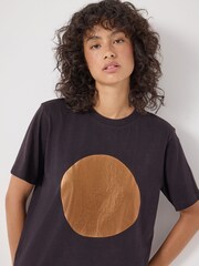 Hush Purple Metallic Graphic Cotton T-Shirt - Image 3 of 5