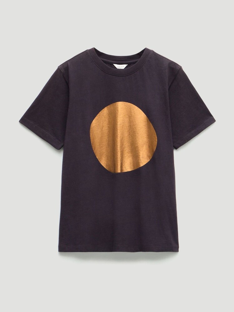 Hush Purple Metallic Graphic Cotton T-Shirt - Image 5 of 5