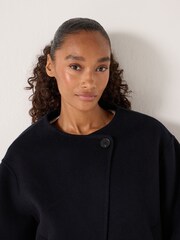 Hush Blue Pure Wool Double Faced Collarless Jacket - Image 3 of 6