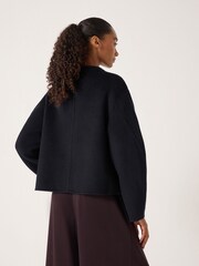Hush Blue Pure Wool Double Faced Collarless Jacket - Image 5 of 6