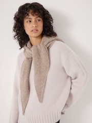 Hush Natural Knitted Hooded Scarf - Image 1 of 4