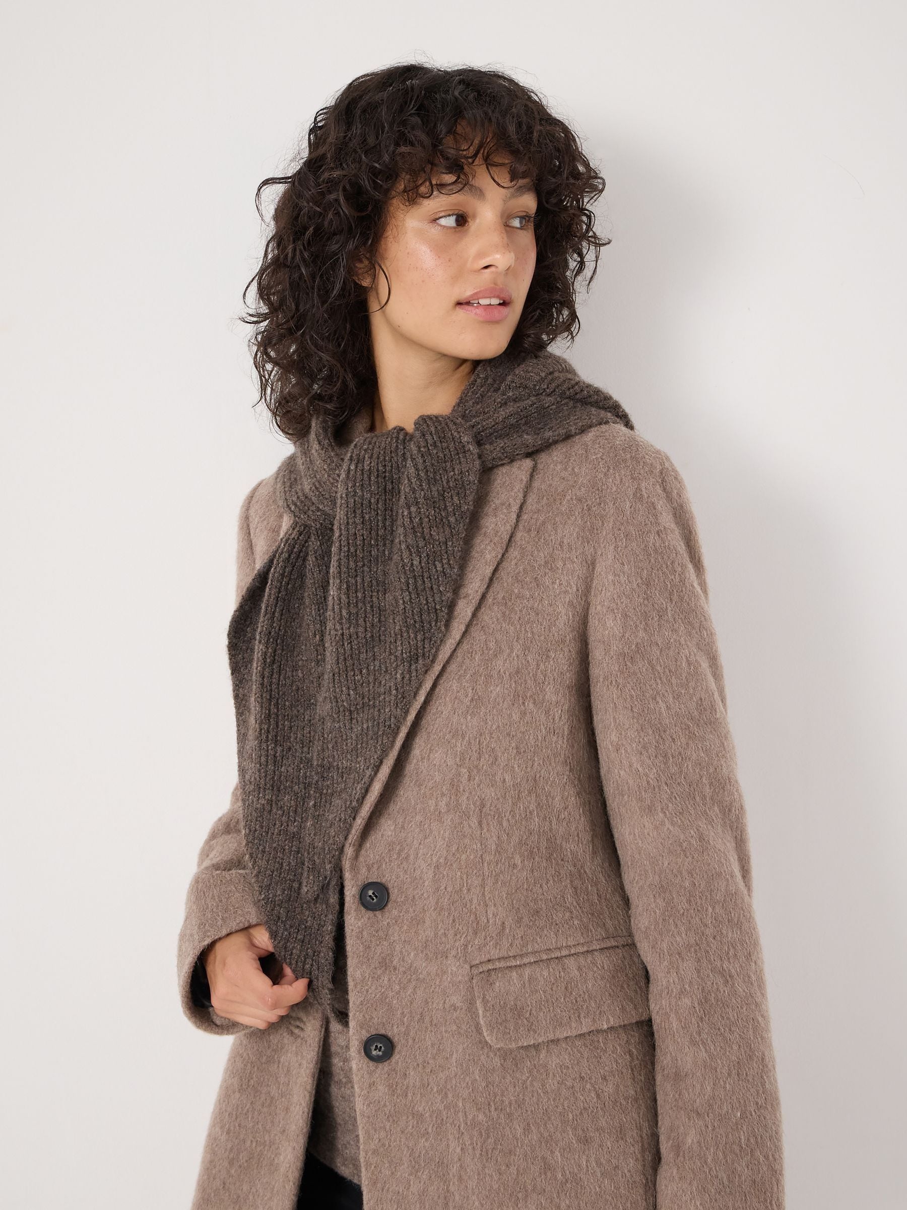 Buy Hush Brown Knitted Hooded Scarf from the Next UK online shop