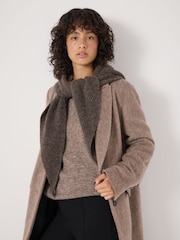 Hush Brown Knitted Hooded Scarf - Image 3 of 4